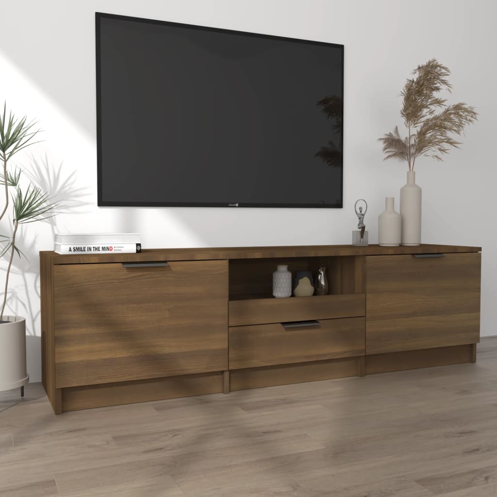 vidaXL barna tölgy színű szerelt fa TV-szekrény 140 x 35 x 40 cm