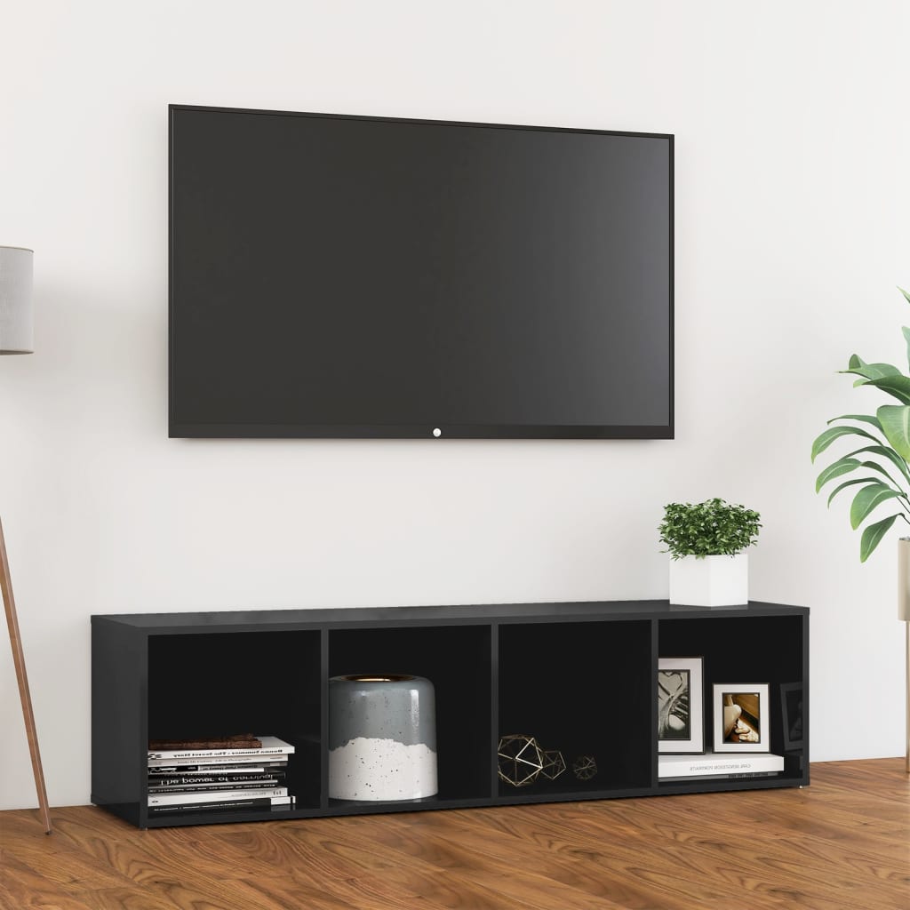 vidaXL magasfényű szürke forgácslap TV-szekrény 142,5 x 35 x 36,5 cm
