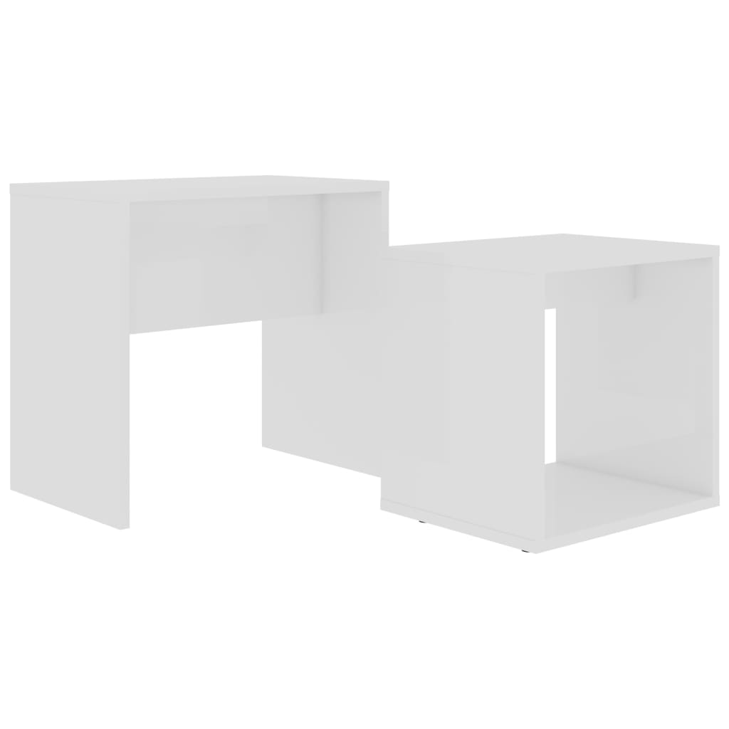 vidaXL fehér forgácslap dohányzóasztal szett 48 x 30 x 45 cm