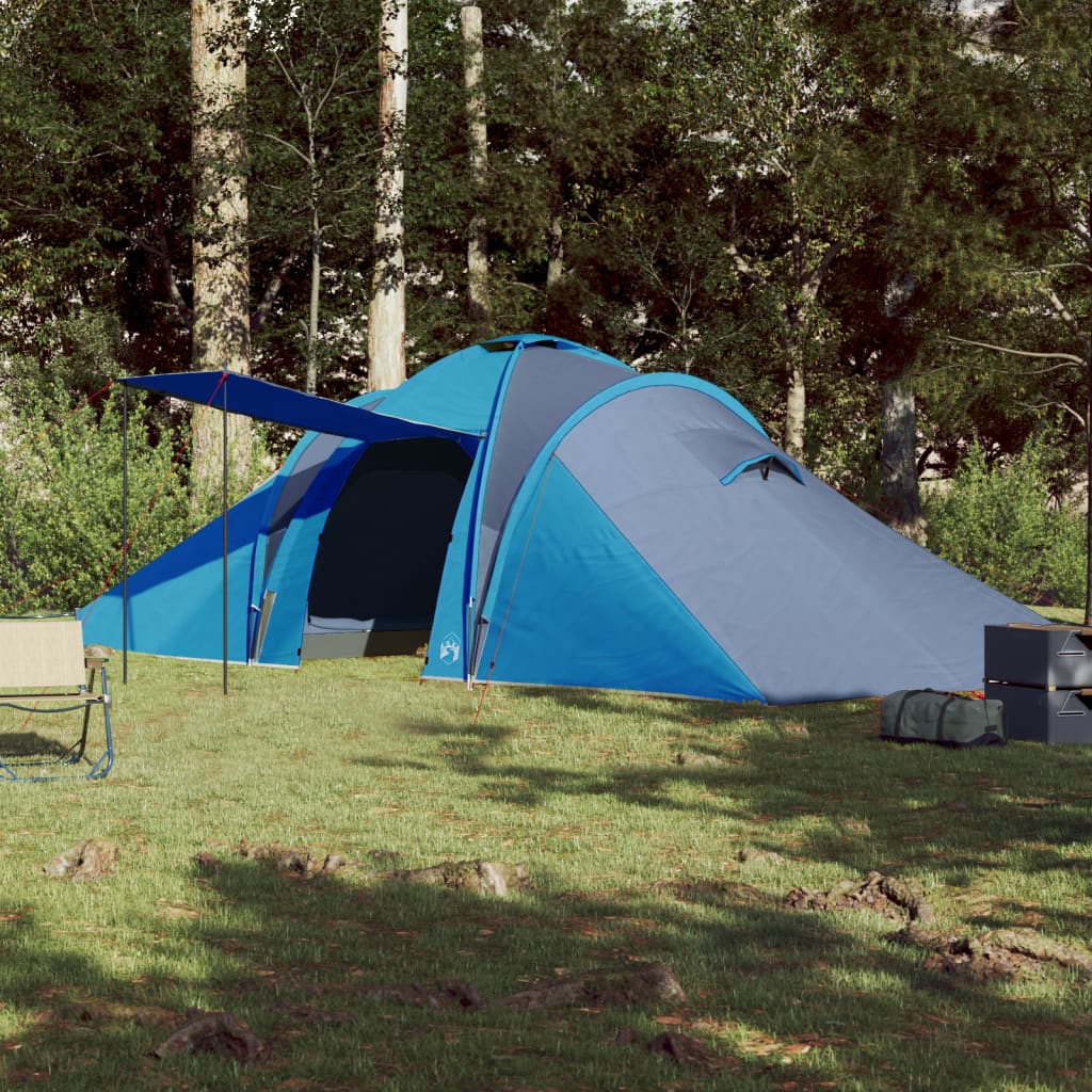 vidaXL 6 személyes kék vízálló kupolás családi sátor