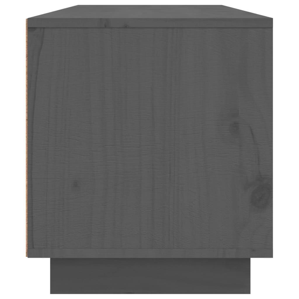 vidaXL szürke tömör fenyőfa TV-szekrény 140 x 35 x 40 cm