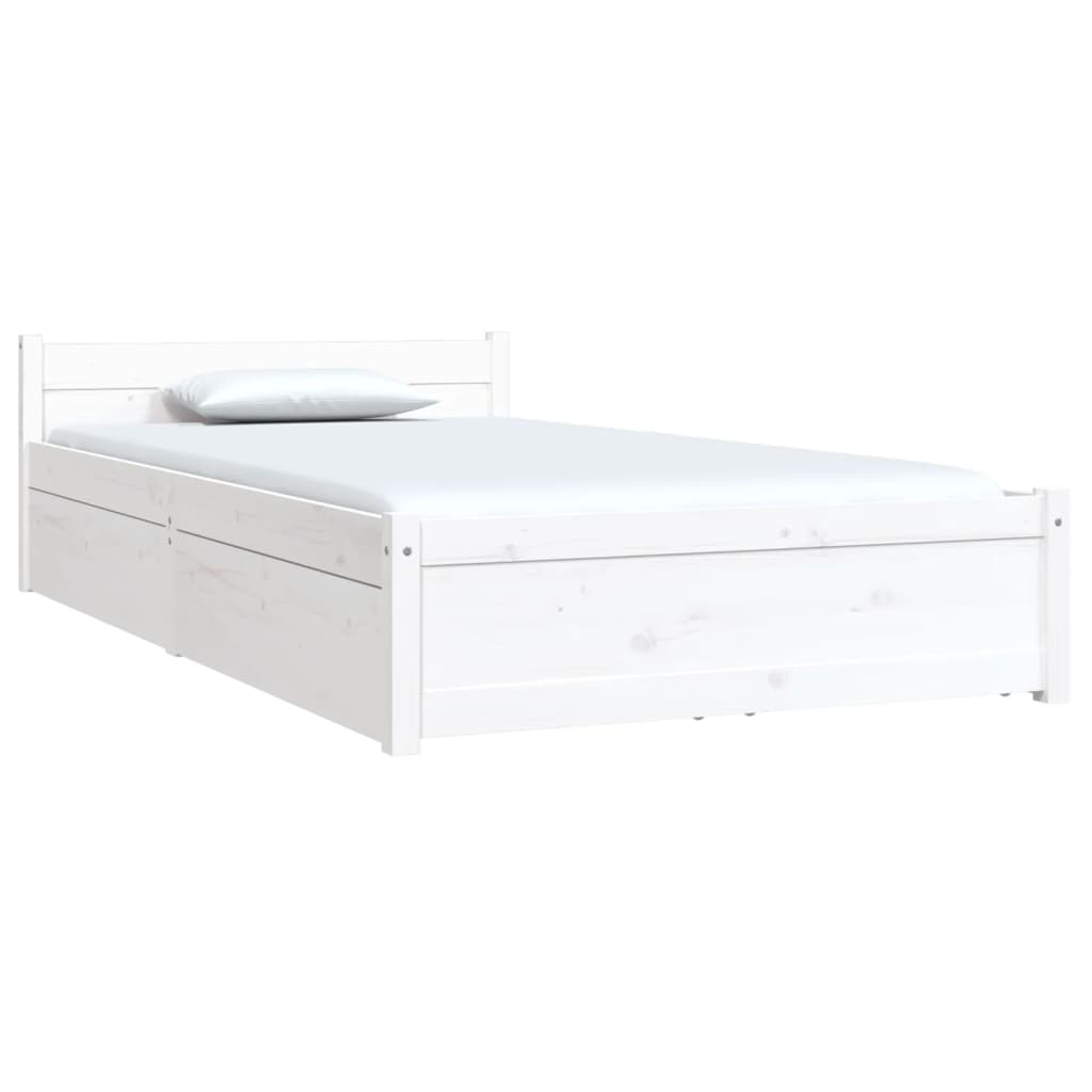 vidaXL fehér ágykeret fiókokkal 100x200 cm
