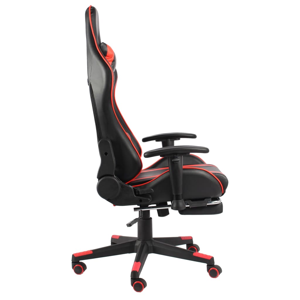 vidaXL piros PVC forgó gamer szék lábtartóval