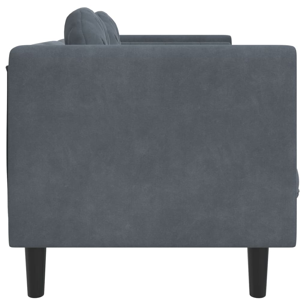 vidaXL sötétszürke bársony kétszemélyes kanapé párnákkal