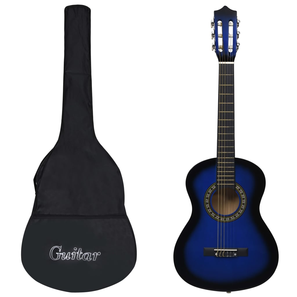 vidaXL kék 1/2-es klasszikus gitár kezdőknek és gyereknek tokkal 34"