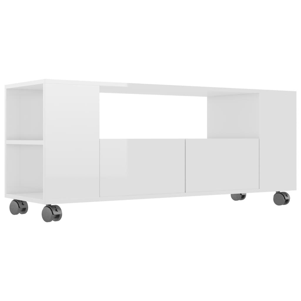 vidaXL magasfényű fehér forgácslap TV-szekrény 120 x 30 x 43 cm