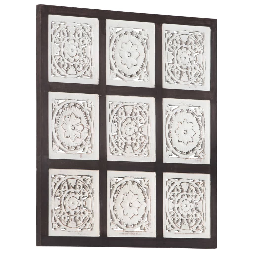 vidaXL barna és fehér kézzel faragott fali panel MDF 60 x 60 x 1,5 cm