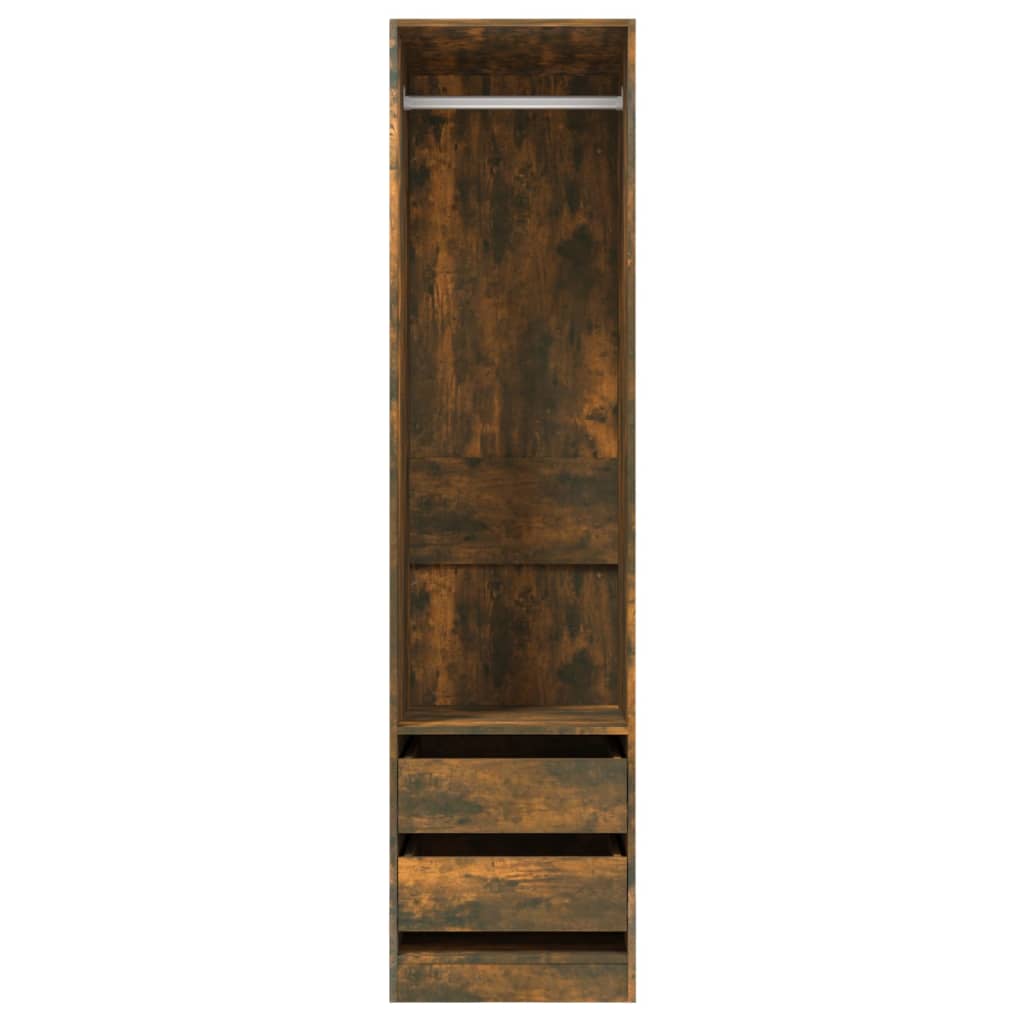 vidaXL füstös tölgy színű szerelt fa szekrény fiókokkal 50x50x200 cm