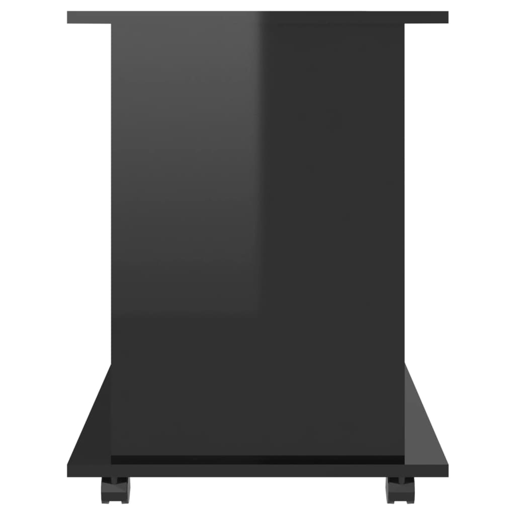 vidaXL magasfényű fekete forgácslap kerekes szekrény 60 x 45 x 60 cm