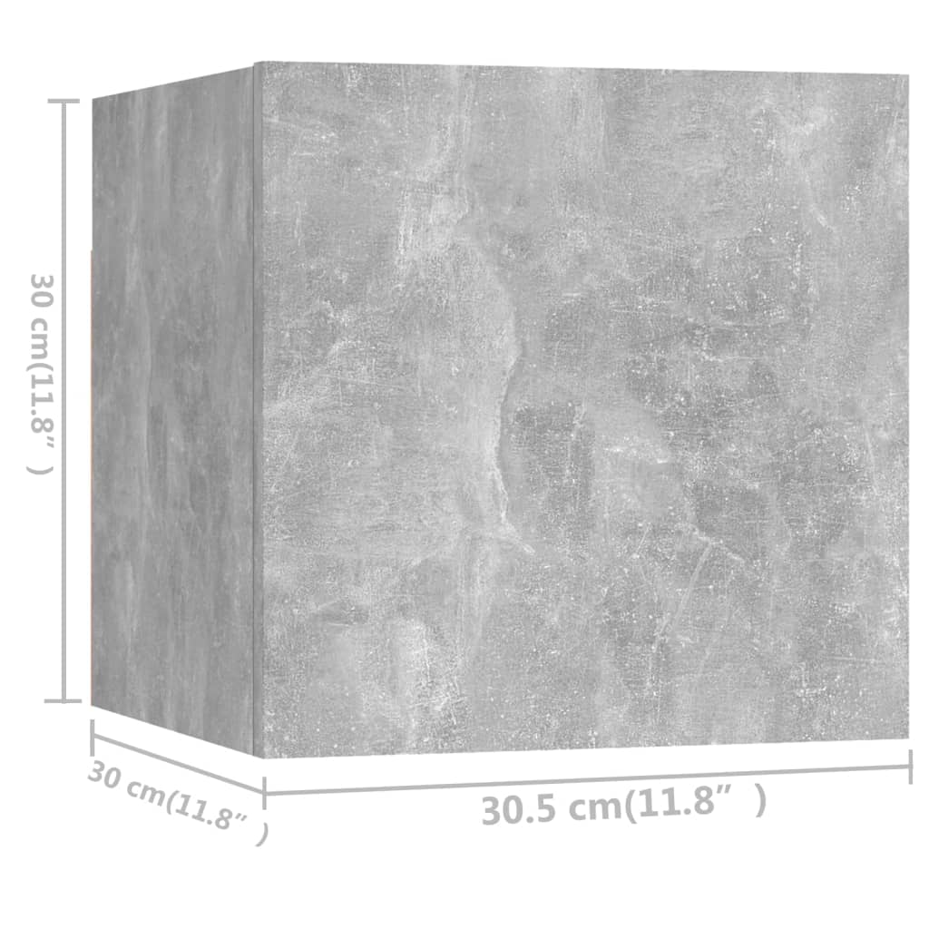 vidaXL 4 részes betonszürke forgácslap TV-szekrényszett