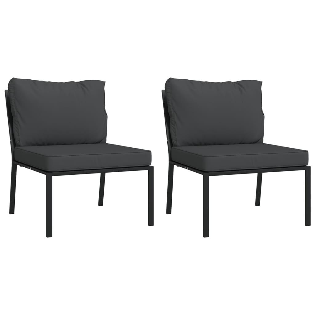 vidaXL 2 db acél kerti szék szürke párnákkal 60 x 74 x 79 cm