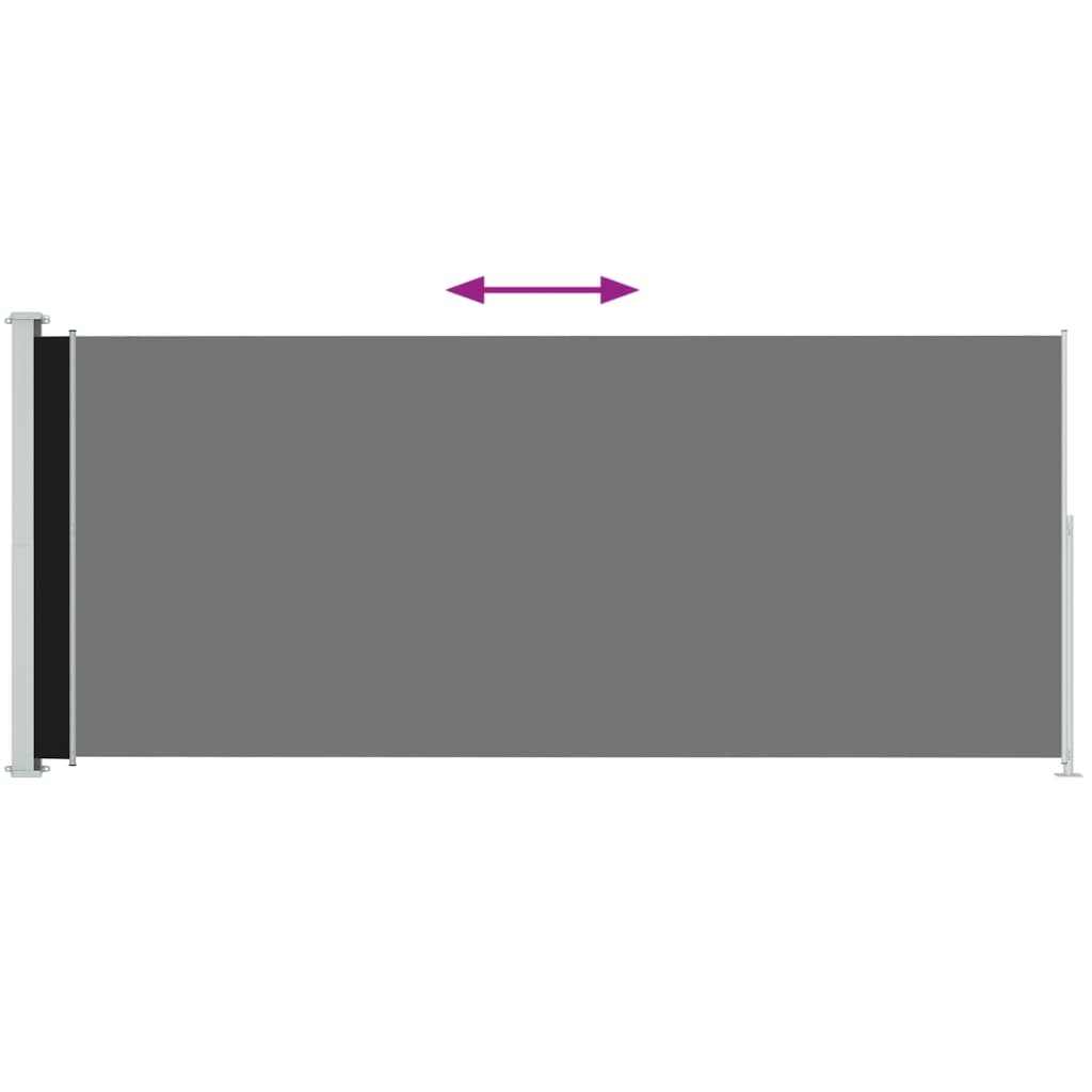 vidaXL fekete behúzható oldalsó terasznapellenző 180 x 500 cm