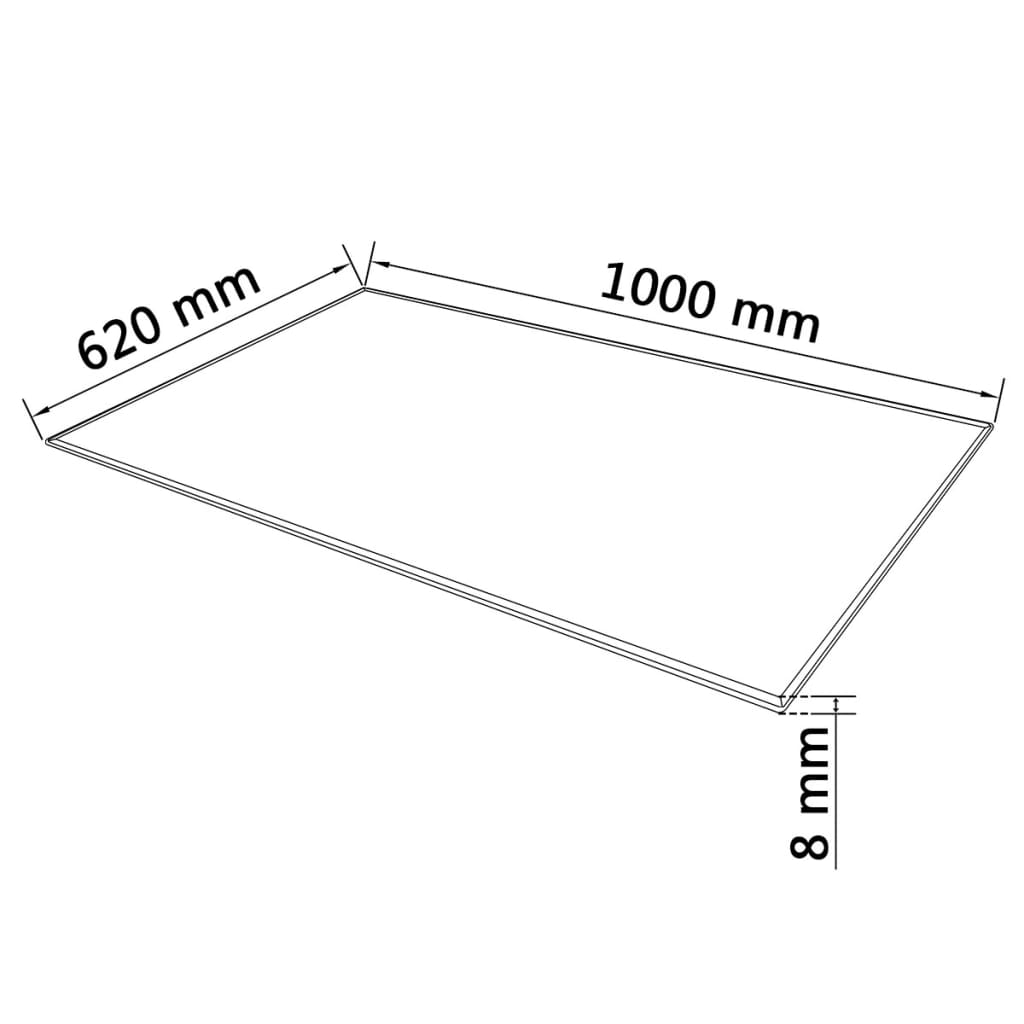 vidaXL edzett üveg asztallap téglalap alakú 1000 x620 mm