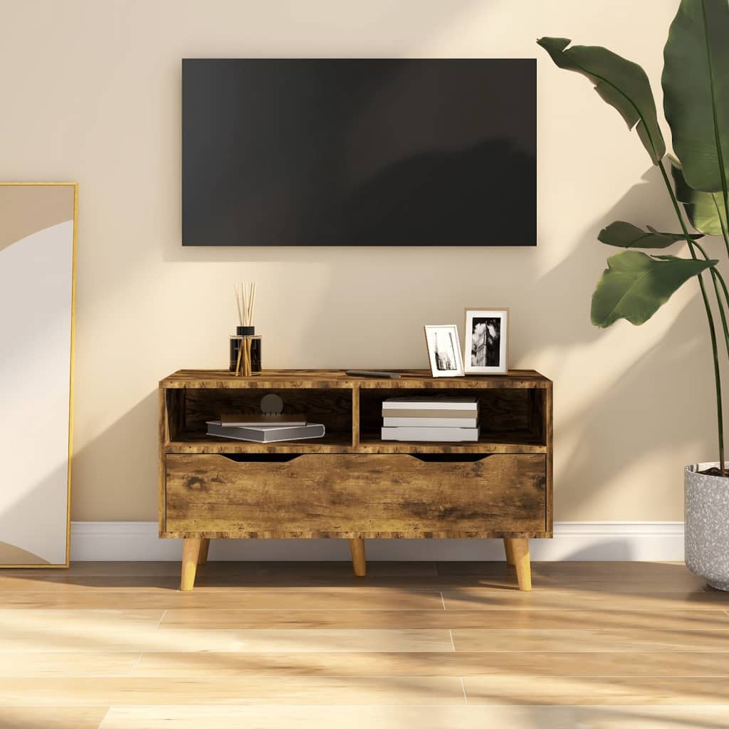 vidaXL füstös tölgyszínű szerelt fa TV-szekrény 90 x 40 x 48,5 cm