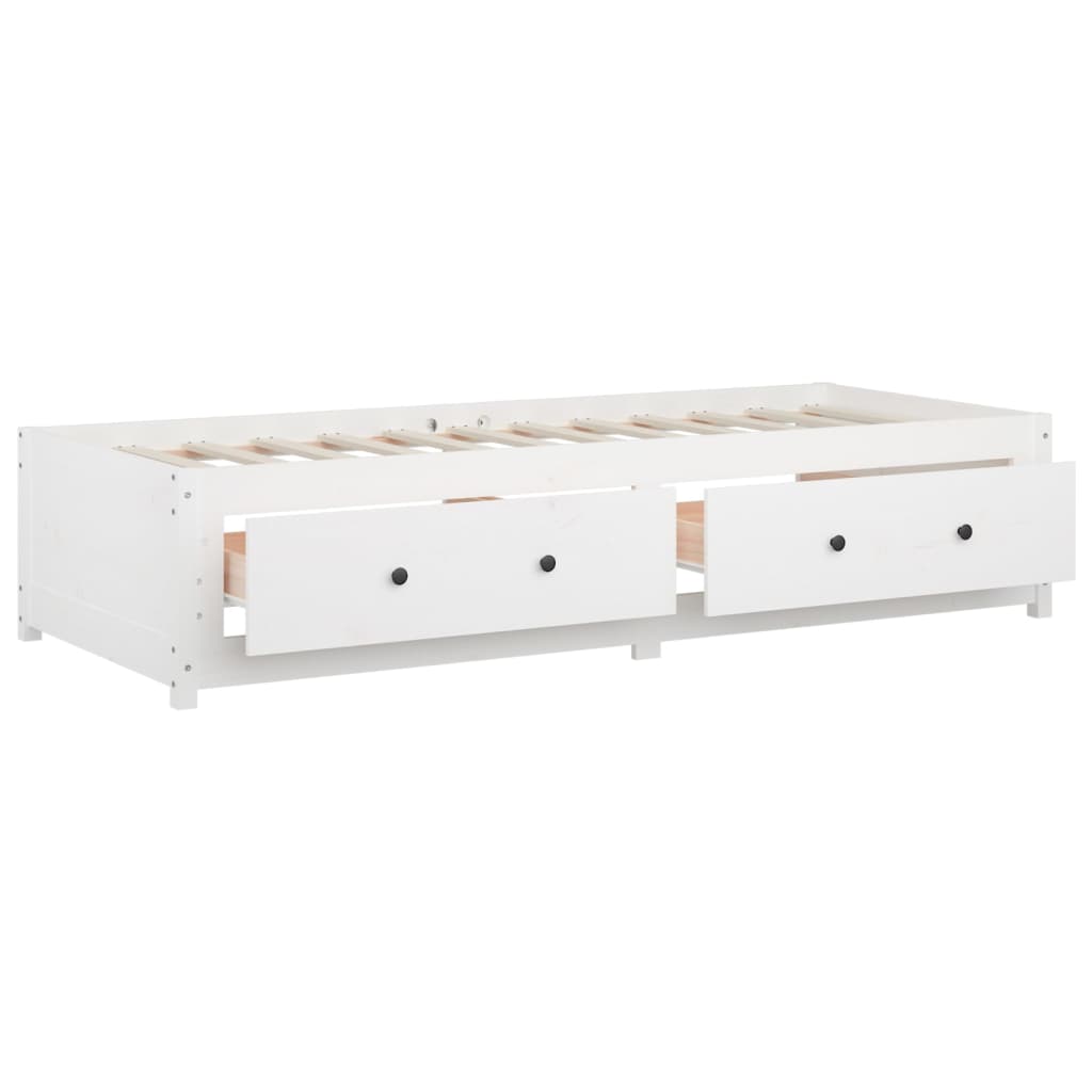 vidaXL Small Single fehér tömör fenyőfa nappali ágy 75x190 cm