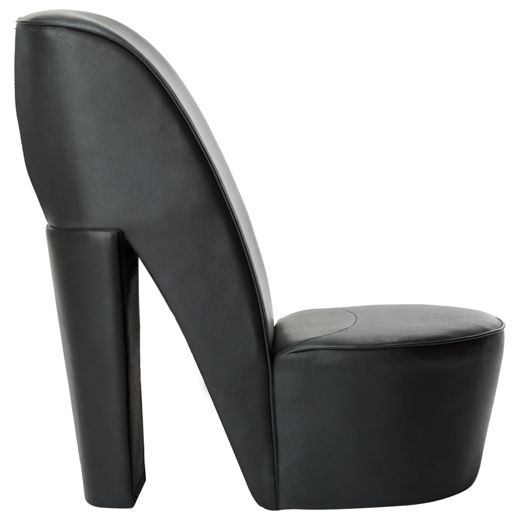 vidaXL fekete magas sarkú cipő formájú műbőr szék