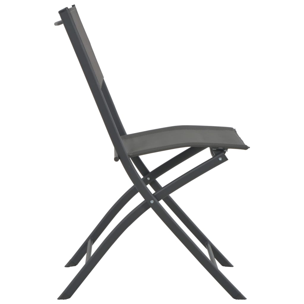 vidaXL 4 db szürke összecsukható acél és textilén kültéri szék