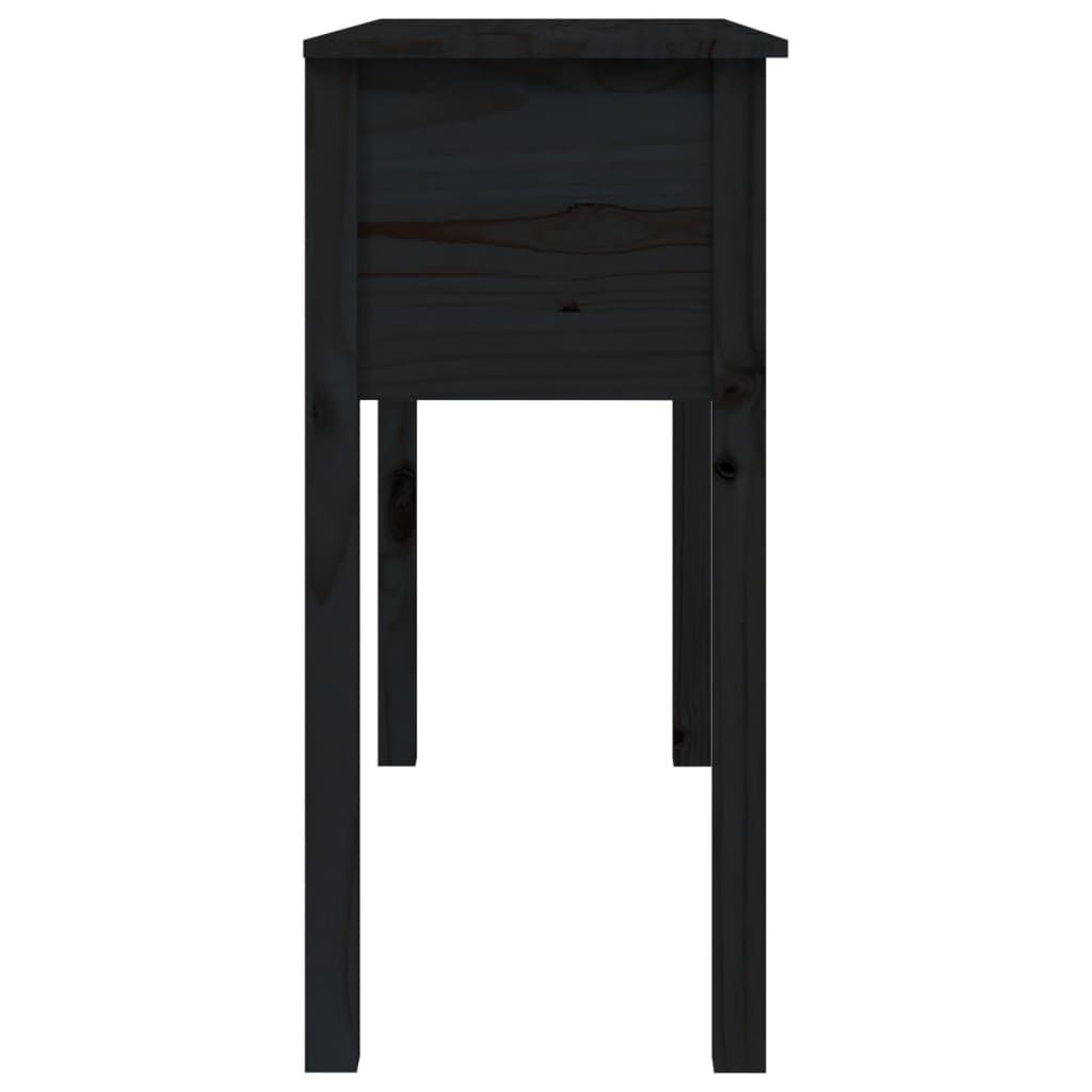 vidaXL fekete tömör fenyőfa tálalóasztal 100 x 35 x 75 cm