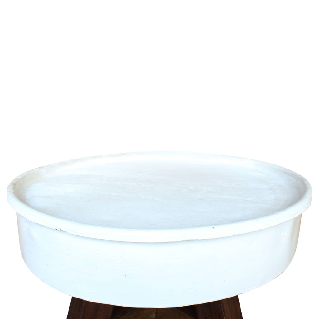 vidaXL fehér újrahasznosított fa dohányzóasztal 60 x 45 cm