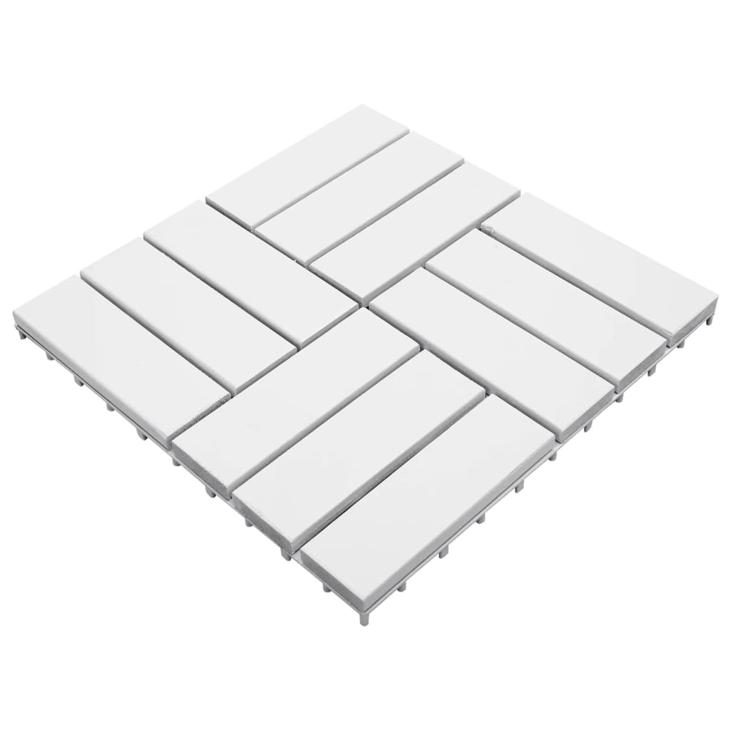 vidaXL 30 db fehér tömör akácfa padlólap 30 x 30 cm