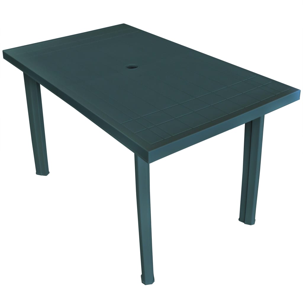 vidaXL zöld műanyag kerti asztal 126 x 76 x 72 cm