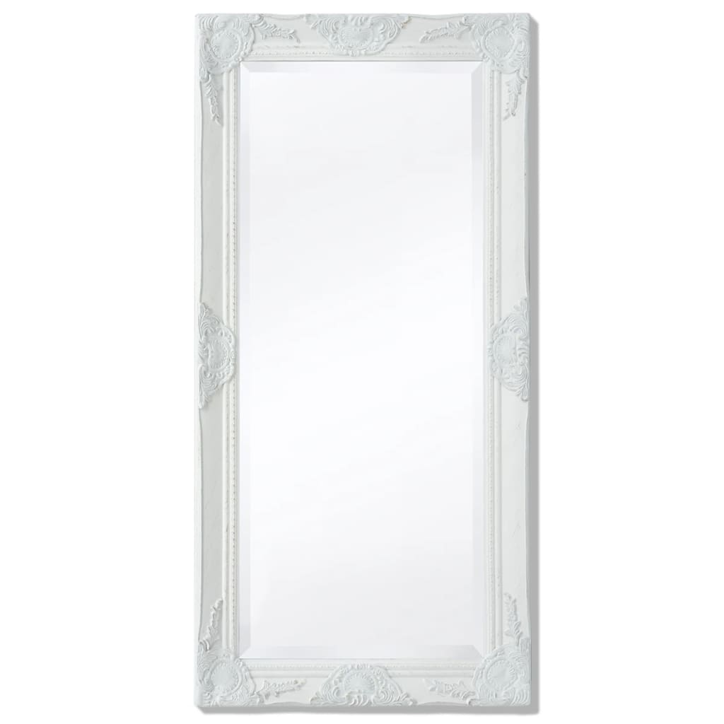 vidaXL fehér barokk stílusú fali tükör 100 x 50 cm