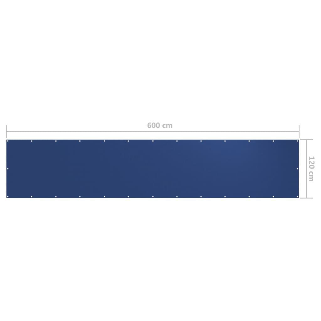 vidaXL kék oxford-szövet erkélyparaván 120 x 600 cm