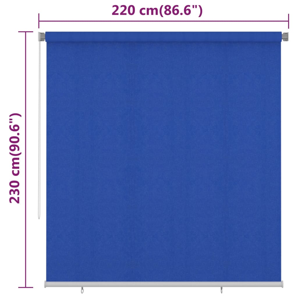 vidaXL kék kültéri HDPE roló 220 x 230 cm