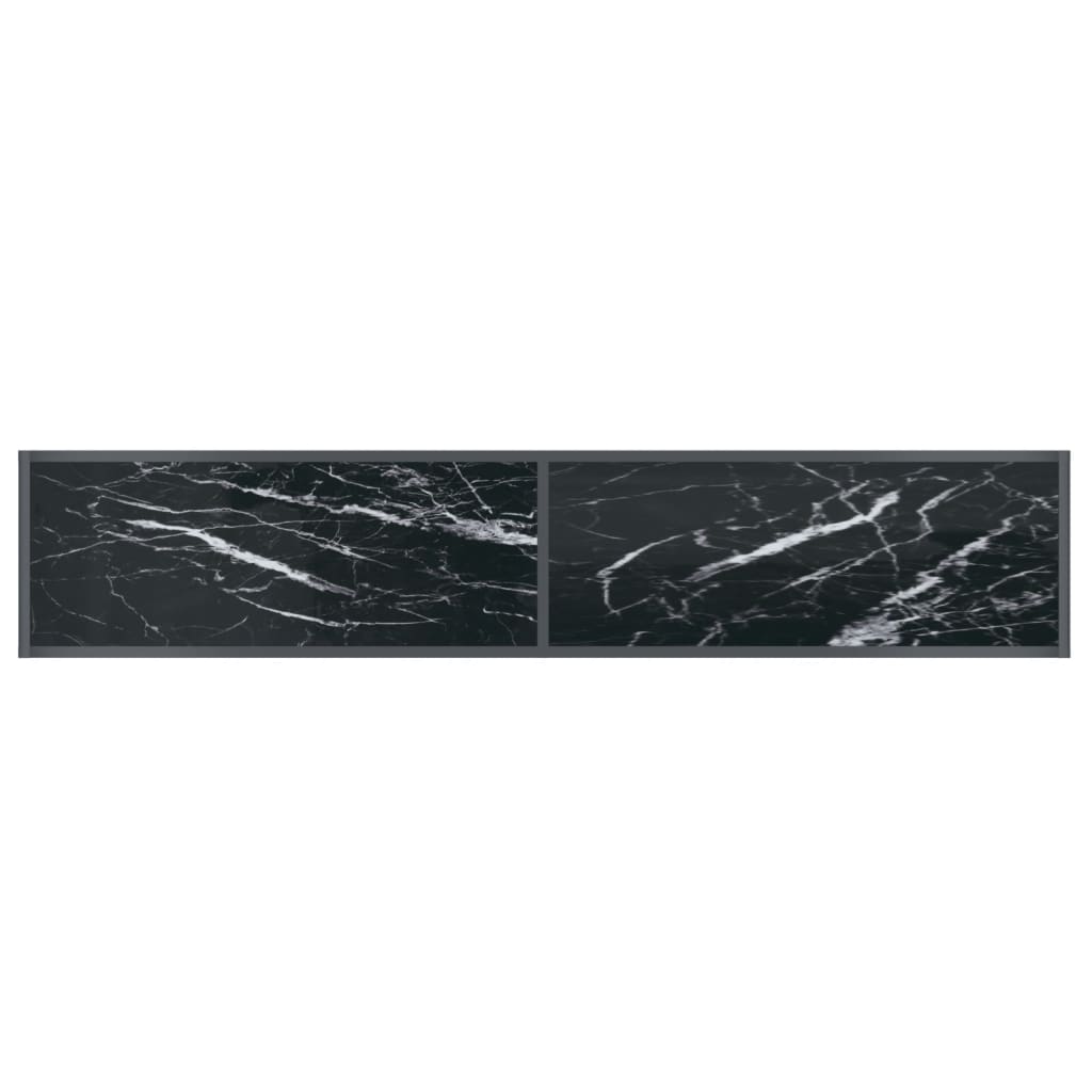 vidaXL fekete edzett üveg tálalóasztal 180 x 35 x 75,5 cm