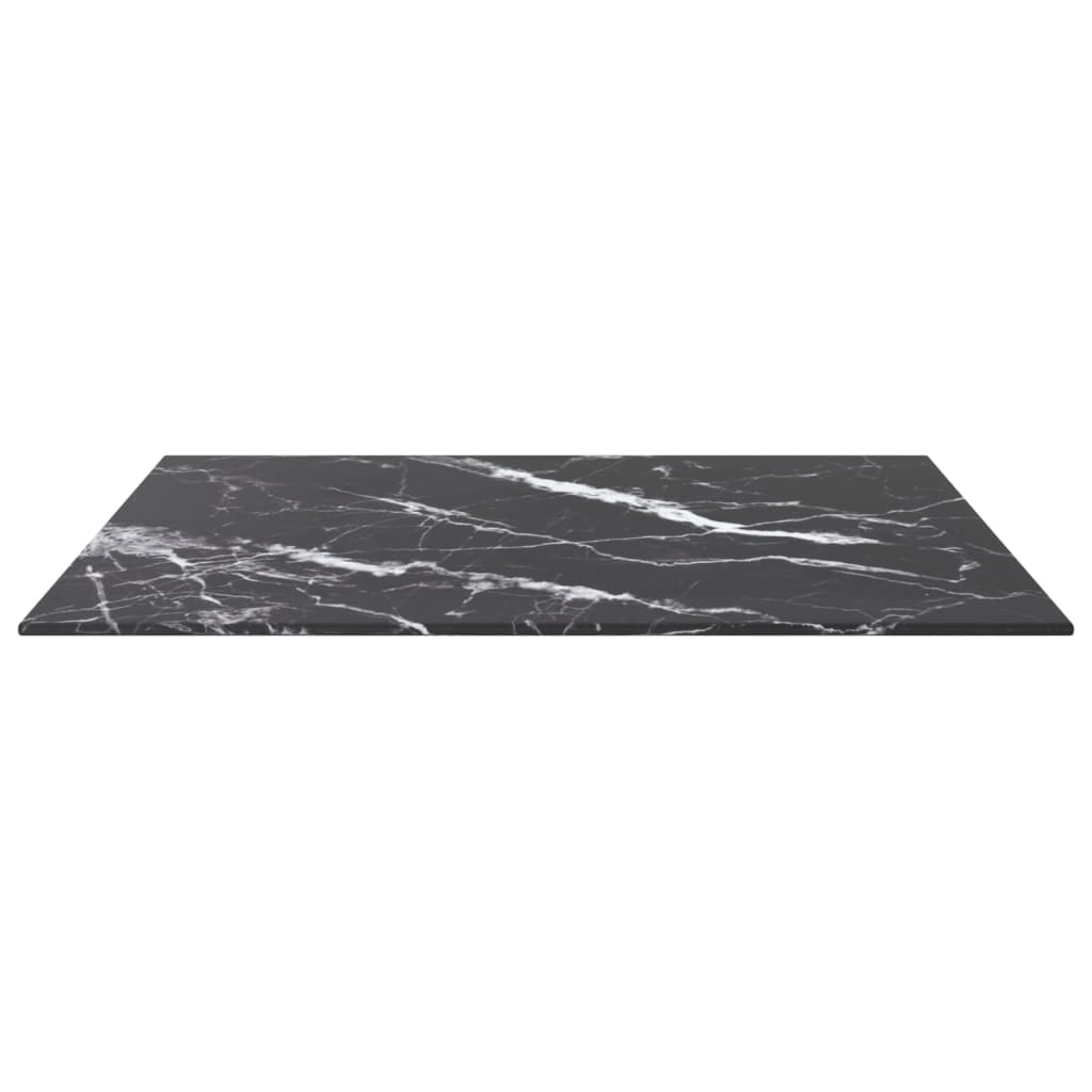 vidaXL fekete edzett üveg asztallap márványdizájnnal 60 x 60 cm 6 mm