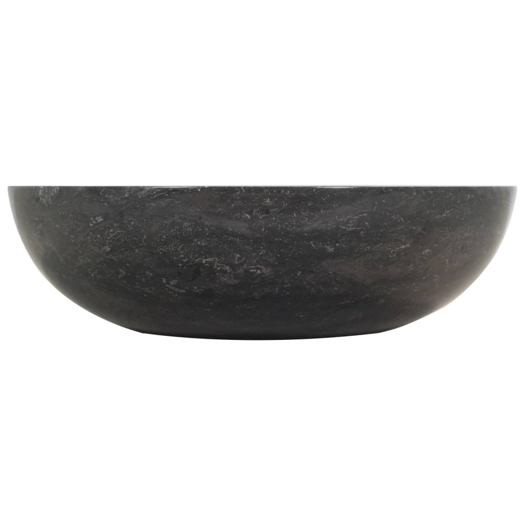 vidaXL fekete márvány mosdókagyló 40 x 12 cm