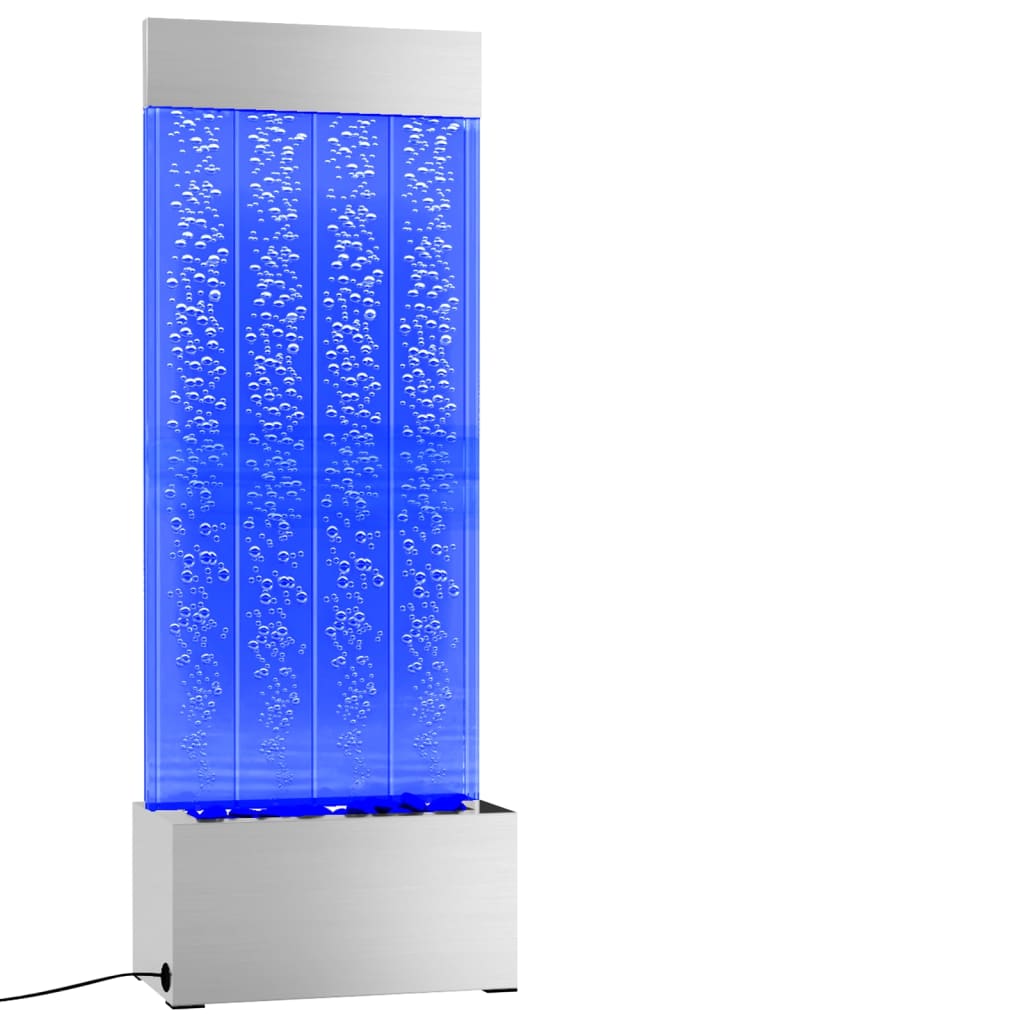 vidaXL rozsdamentes acél és akril buborékoszlop RGB LED-ekkel 110 cm