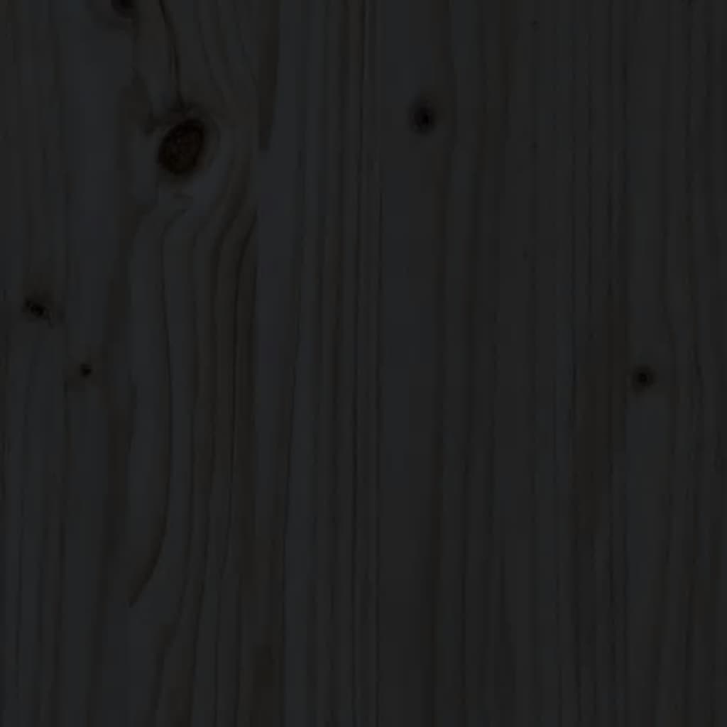 vidaXL fekete tömör fenyőfa cipőszekrény 110 x 34 x 45 cm