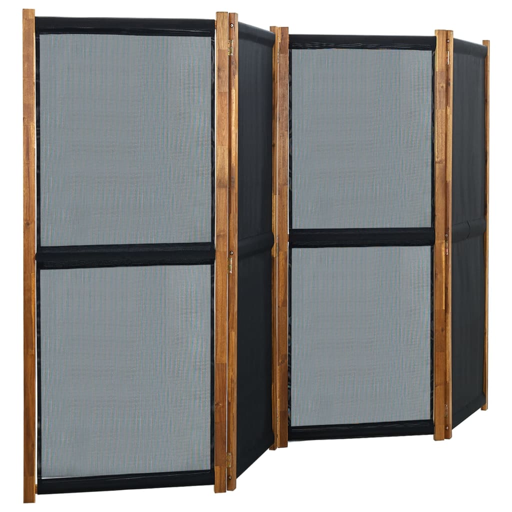 vidaXL fekete 4 paneles paraván 280 x 170 cm