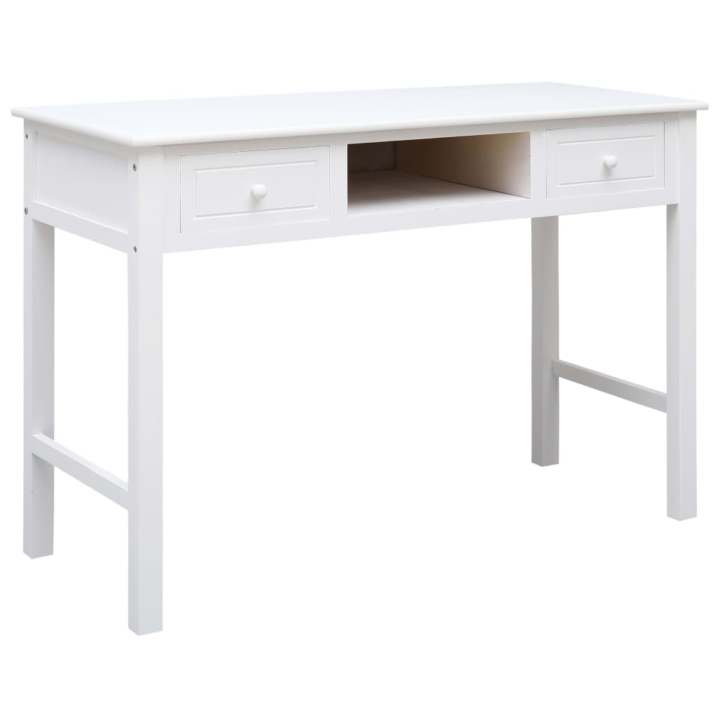 vidaXL fehér fa íróasztal 110 x 45 x 76 cm