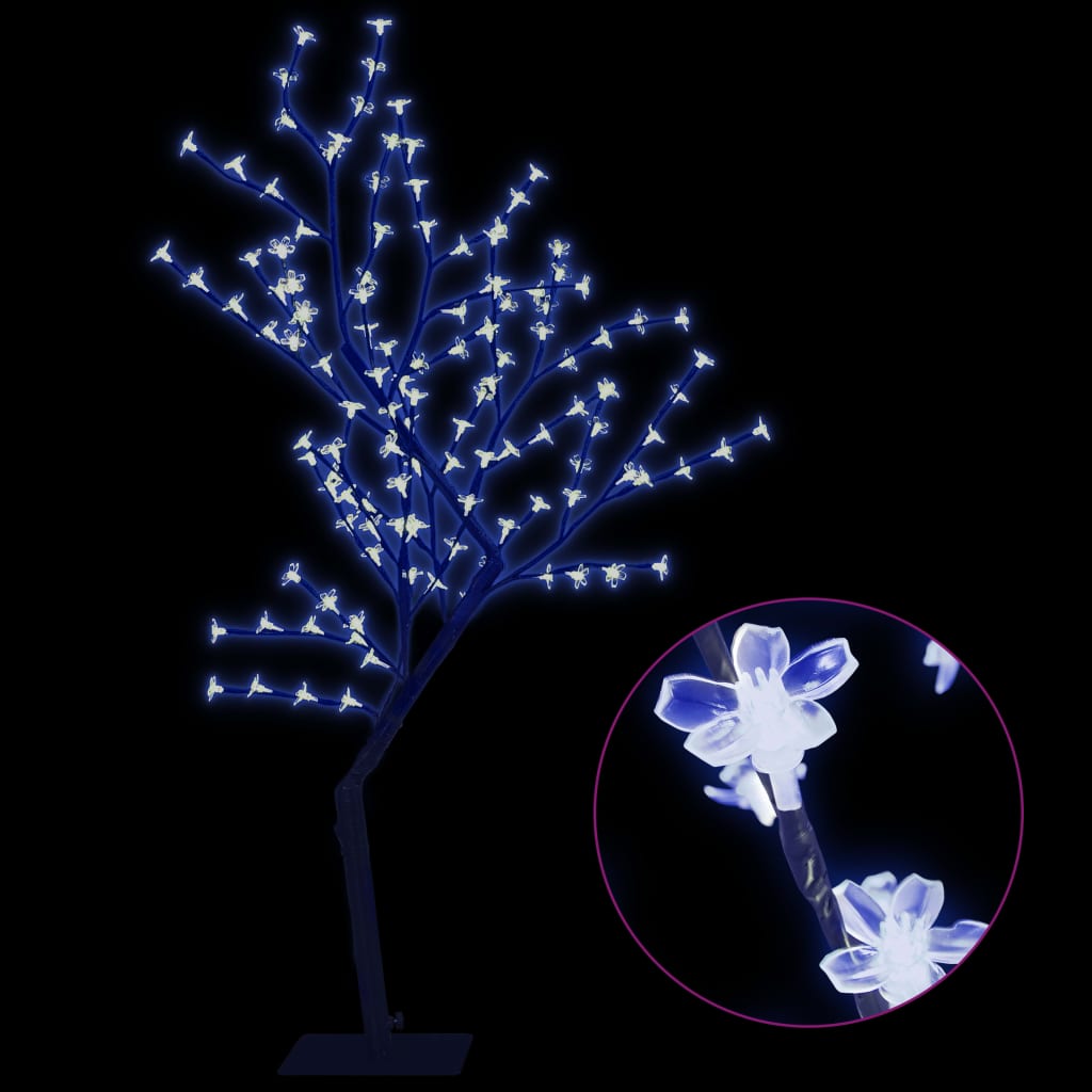 vidaXL cseresznyevirágos karácsonyfa 128 db kék LED-del 120 cm