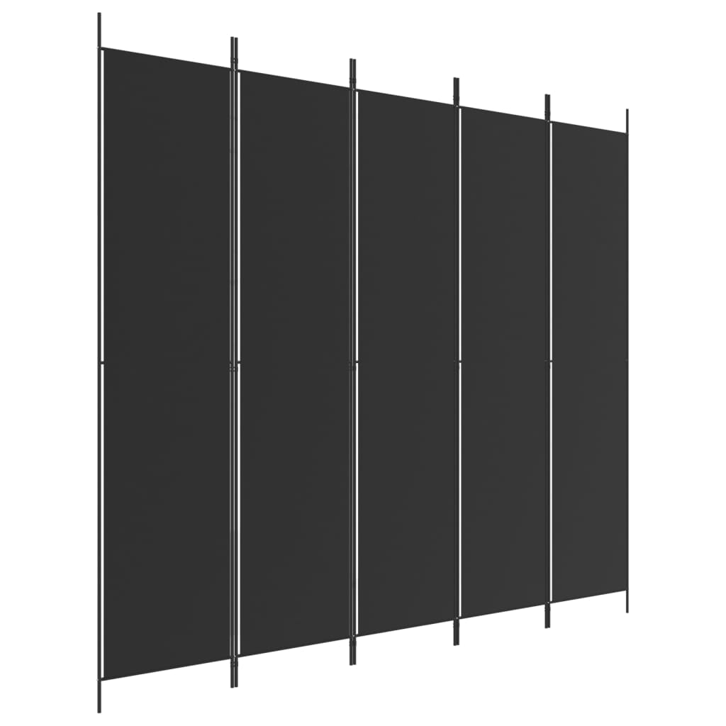 vidaXL 5 paneles fekete szövet térelválasztó 250x220 cm