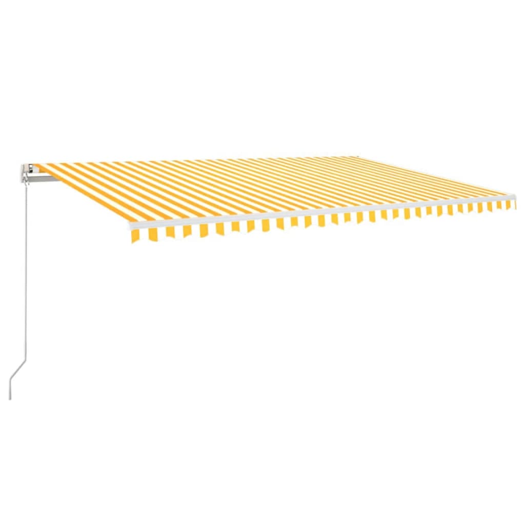 vidaXL sárga-fehér szélérzékelős és LED-es napellenző 500 x 350 cm
