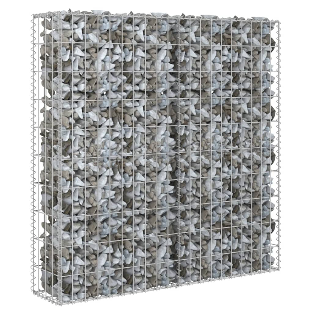vidaXL horganyzott acél gabion fal felső zárással 80 x 20 x 100 cm