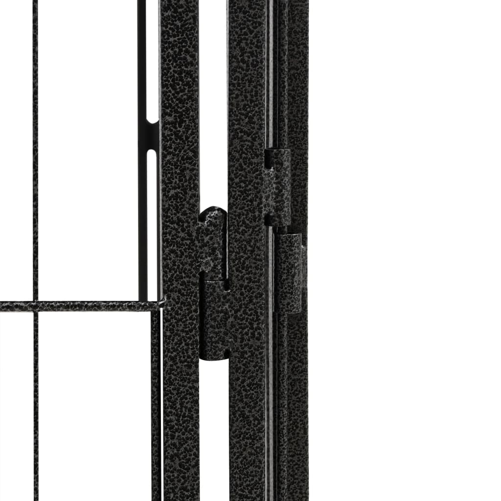 vidaXL 36-paneles fekete porszórt acél kutyakennel 100 x 50 cm