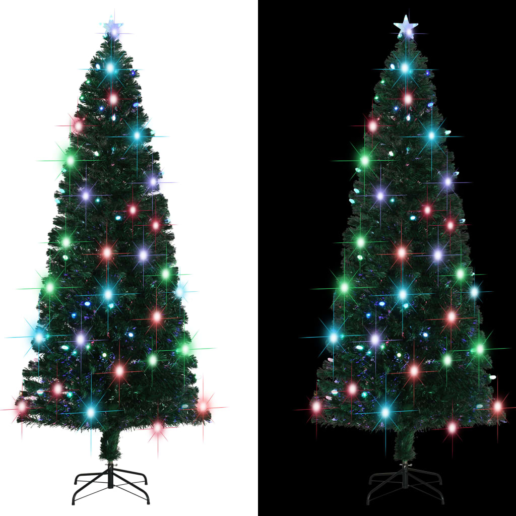 vidaXL száloptikás megvilágított karácsonyfa állvánnyal 240 cm