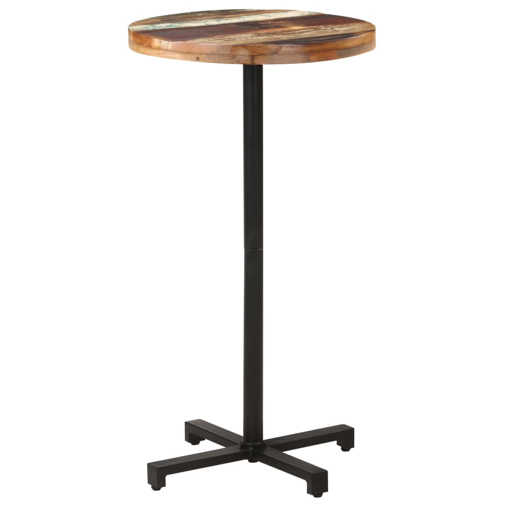 vidaXL kerek tömör újrahasznosított fa bisztróasztal Ø60 x 110 cm