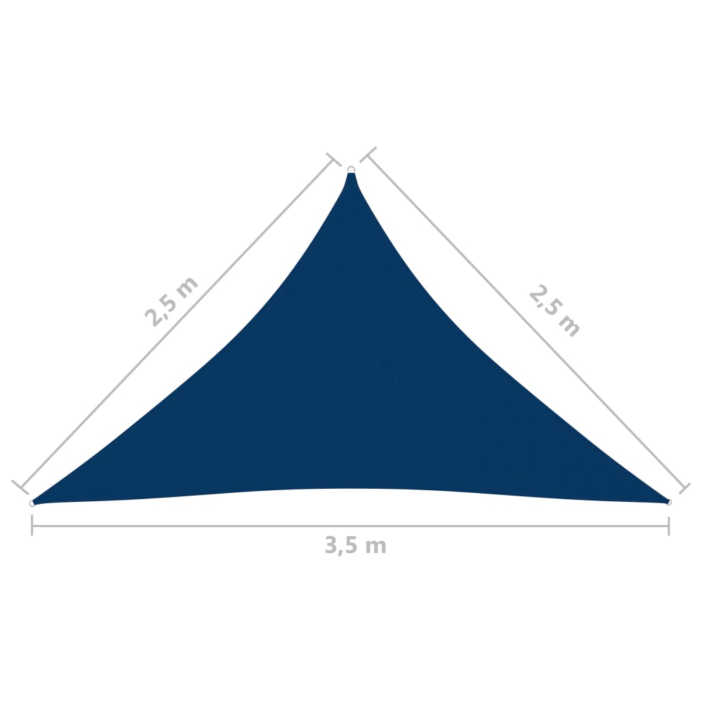 vidaXL kék háromszögű oxford-szövet napvitorla 2,5 x 2,5 x 3,5 m