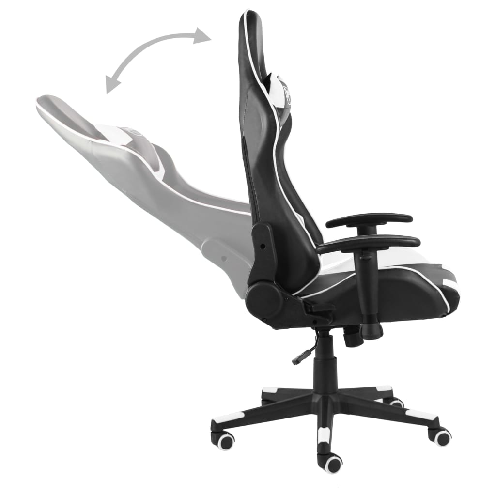 vidaXL fehér PVC forgó gamer szék