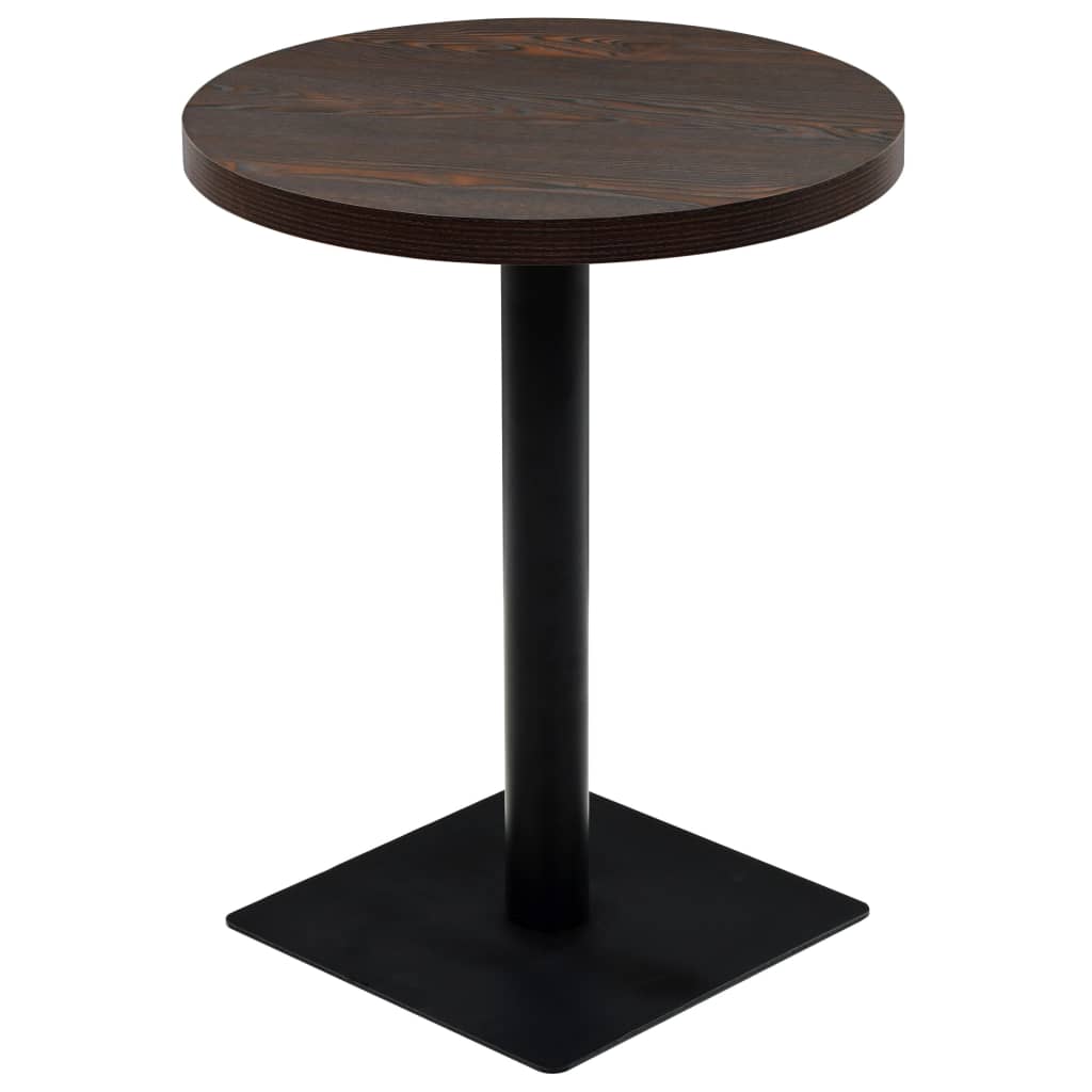 vidaXL kerek, sötét hamuszínű MDF/acél bisztró asztal 60 x 75 cm