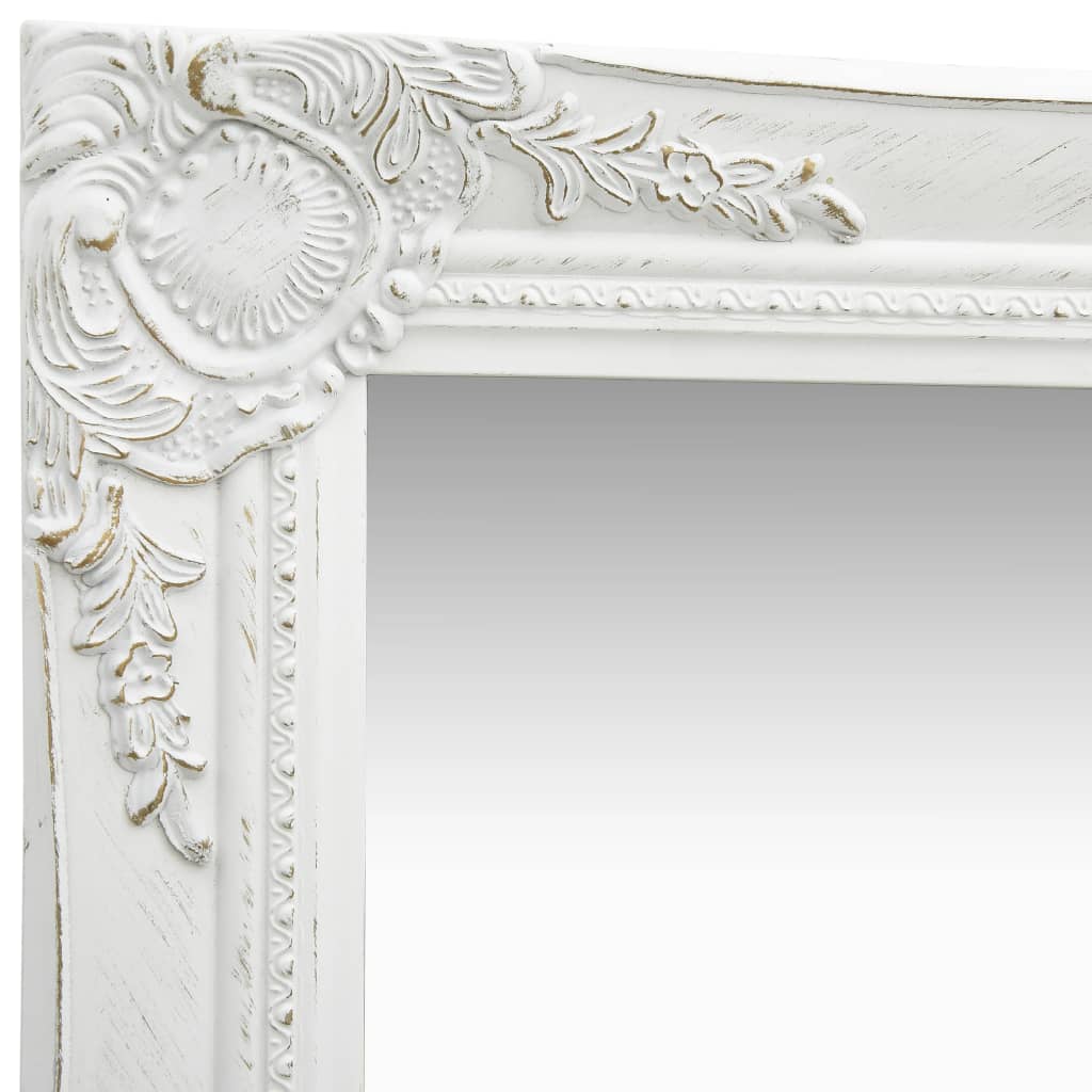 vidaXL fehér barokk stílusú fali tükör 40 x 40 cm