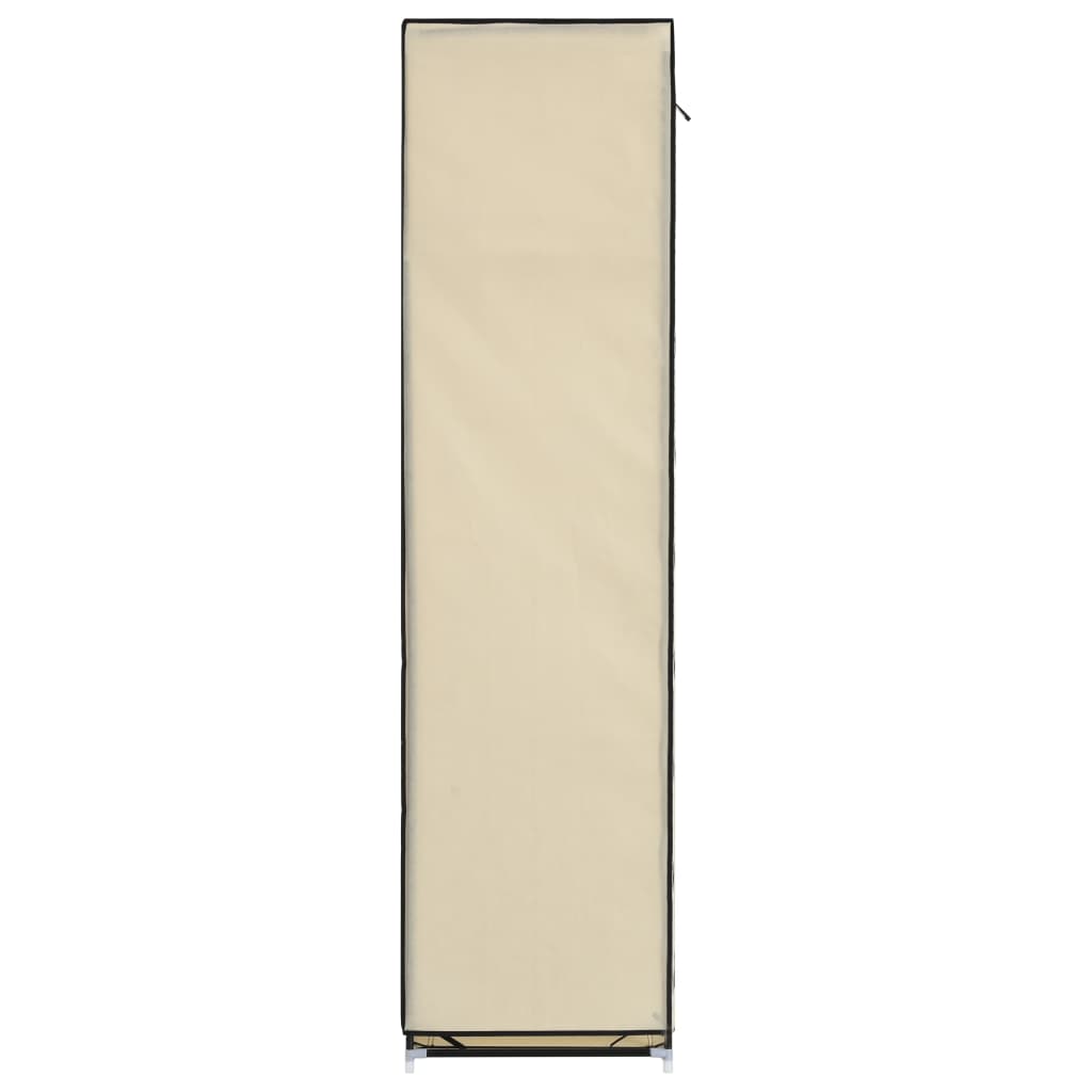 vidaXL krém szövet ruhásszekrény rekeszekkel és rudakkal 150x45x175 cm