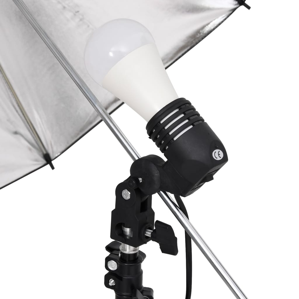vidaXL fotóstúdió-felszerelés lámpákkal, háttérrel és reflektorral
