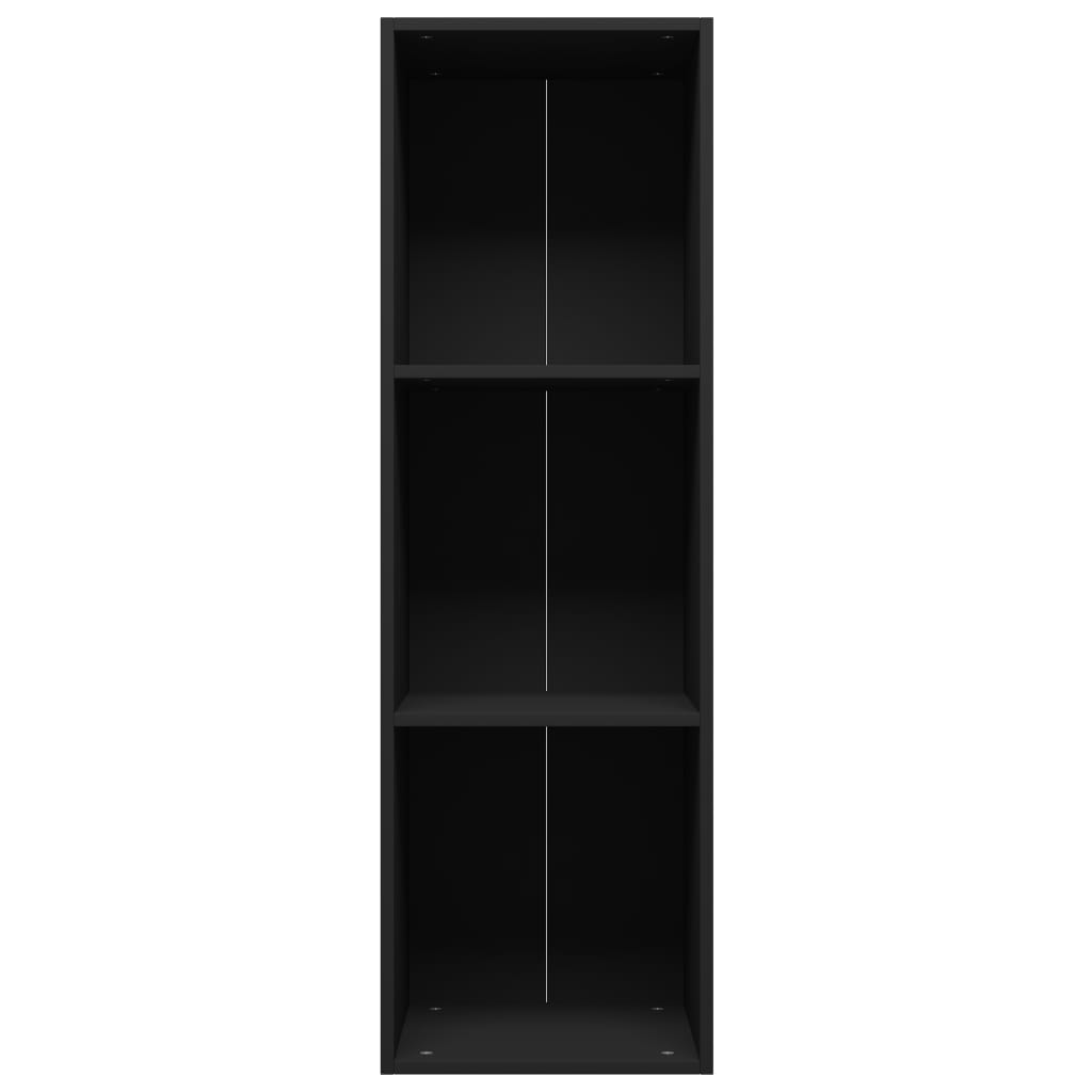 vidaXL fekete forgácslap könyv-/TV-szekrény 36 x 30 x 114 cm