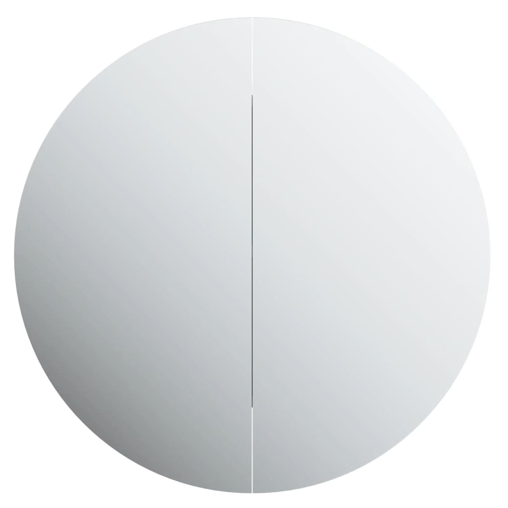 vidaXL tölgy fürdőszobai szekrény kerek tükörrel/LED-del 47x47x17,5 cm